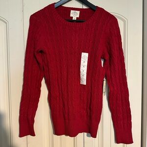 NWT Red Cable Knit Sweater